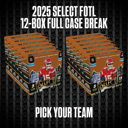 12-BOX FULL CASE 2025 Select FOTL 1st off the Line Football Break - Pick Your Team