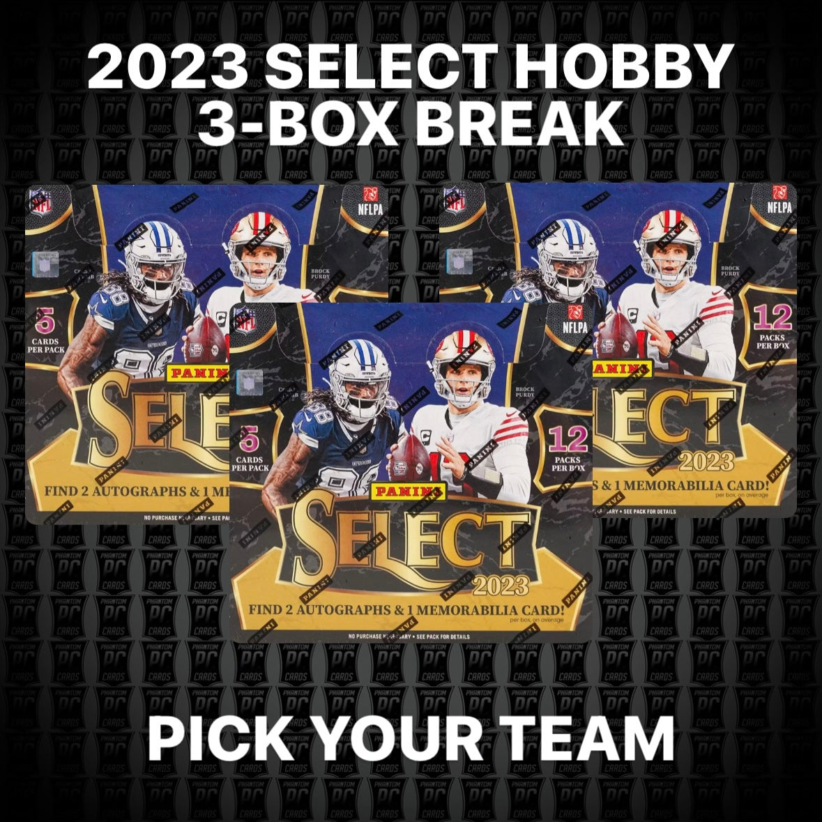 3-BOX 2023 Select HOBBY Football Break - Pick Your Team (Tuesday 11/19/24)