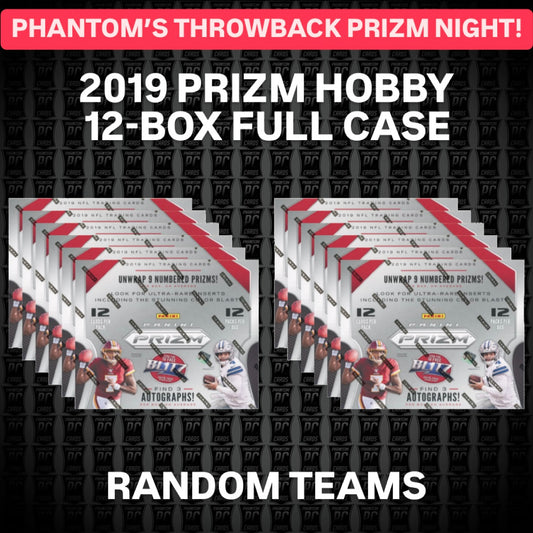 12-BOX FULL CASE 2019 Prizm Football HOBBY Box Break -- RANDOM TEAM  (Thursday 1/23/25)