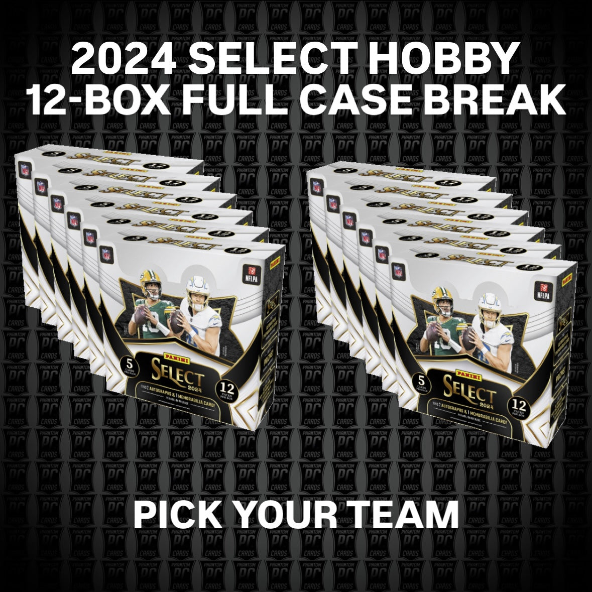 12-BOX FULL CASE 2024 Select HOBBY Football Break - Pick Your Team (Sunday 6/22/25)