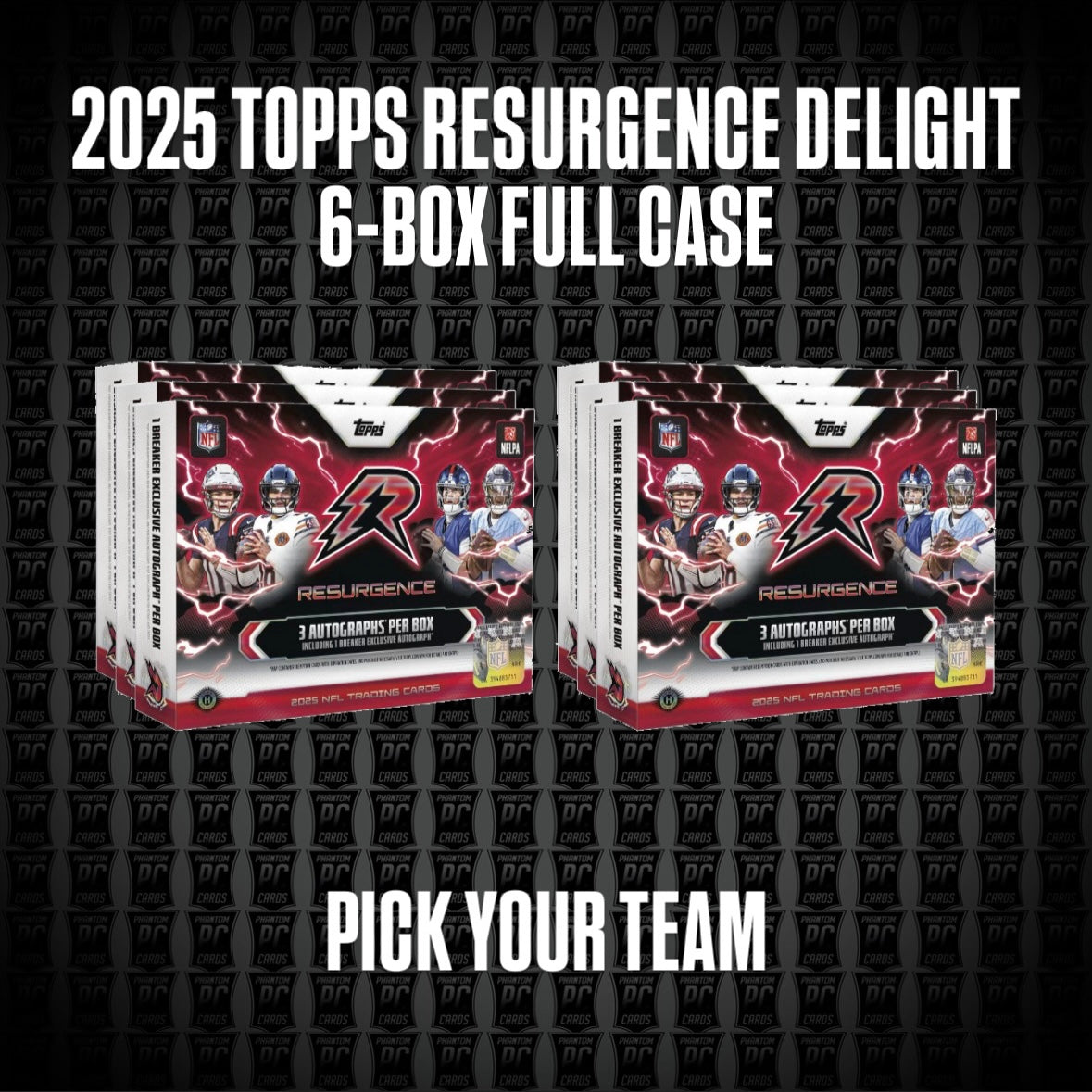 *PRE-LIST* 6-Box CASE 2025 Topps Resurgence BREAKER'S DELIGHT Football Break - Pick Your Team (Sunday 8/2/26)