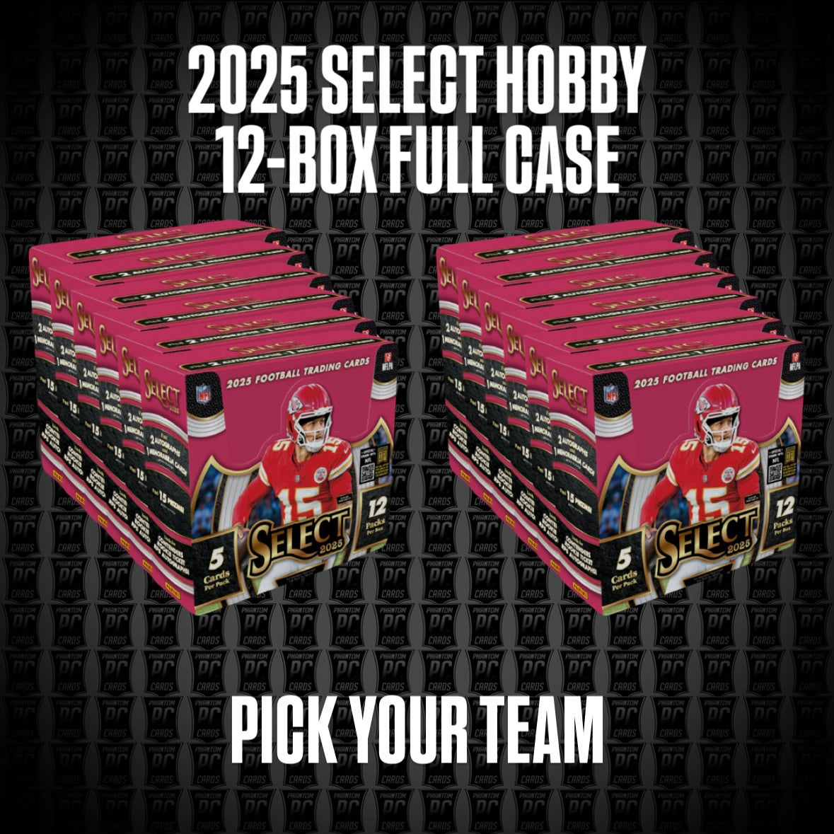 12-BOX CASE 2025 Select HOBBY Football Break - Pick Your Team
